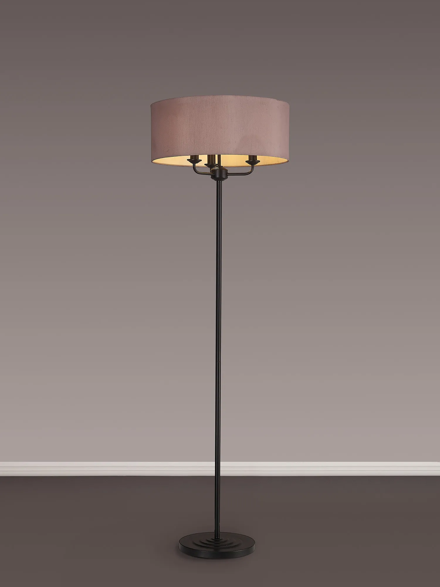 Banyan 45cm 3 Light Floor Lamp Matt Black; Taupe DK1070  Deco Banyan MB TA